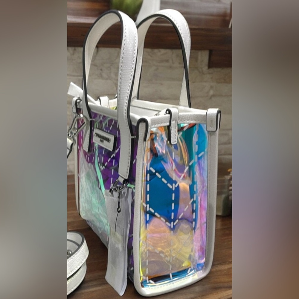 Karl Lagerfeld Silver and White Tote Bag with Modern Design
